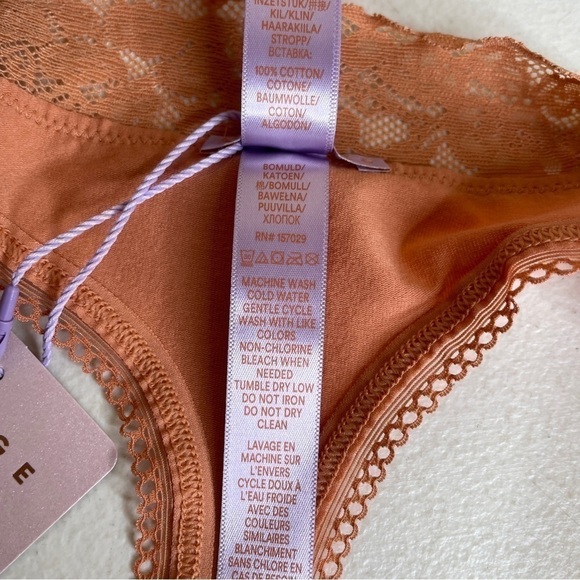 Savage x Fenty Cotton Essentials Lace-Trim Mid-Rise Thong Panty Size 3X - Picture 11 of 13